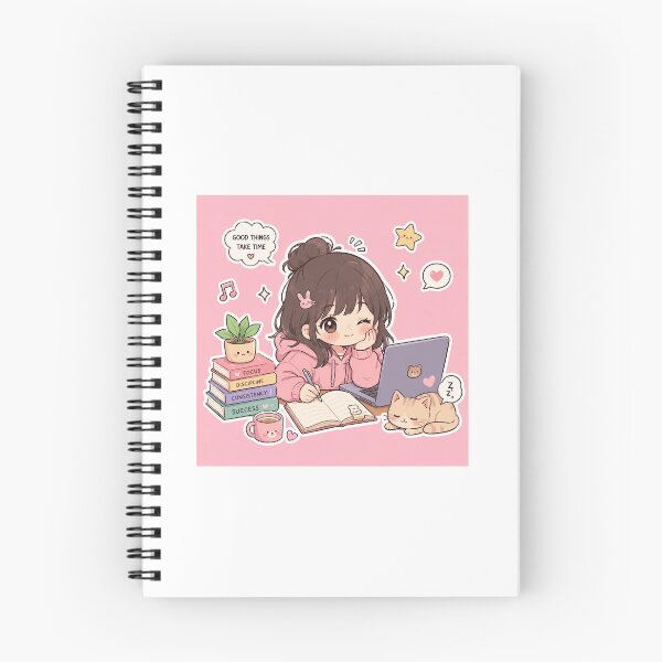 Item preview, Aesthetic Lofi Study Girl with Cat & Coffee Sticker designed and sold by Code&PlayCo..