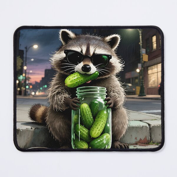 Item preview, Funny Raccoon Eating Pickles Meme Men Women T-Shirt designed and sold by MaciejRudzinsky.