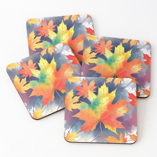 Item preview, Colorful maple leaves in watercolor style designed and sold by peterhlorenz.