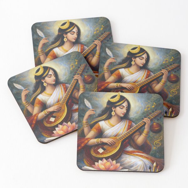 Item preview, Sarasvati painting – Hindu Goddess of Wisdom and Knowledge designed and sold by GalleryKauffeld.