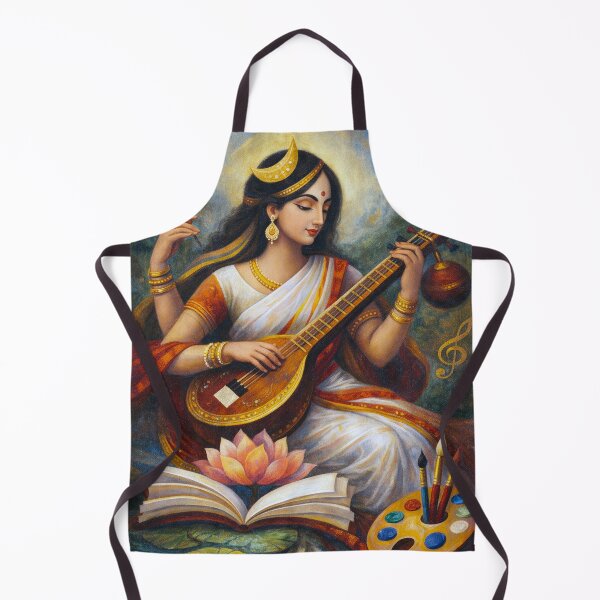 Item preview, Sarasvati painting – Hindu Goddess of Wisdom and Knowledge designed and sold by GalleryKauffeld.