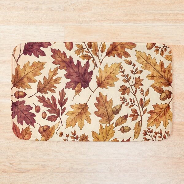 Item preview, Autumn Leaves & Acorns Pattern | Fall Seasonal Design designed and sold by ZanyPaintbrush.