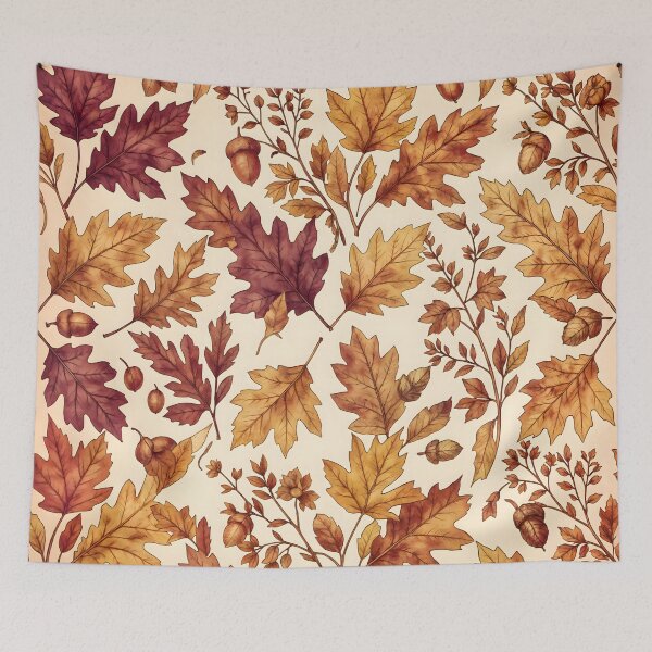 Item preview, Autumn Leaves & Acorns Pattern | Fall Seasonal Design designed and sold by ZanyPaintbrush.