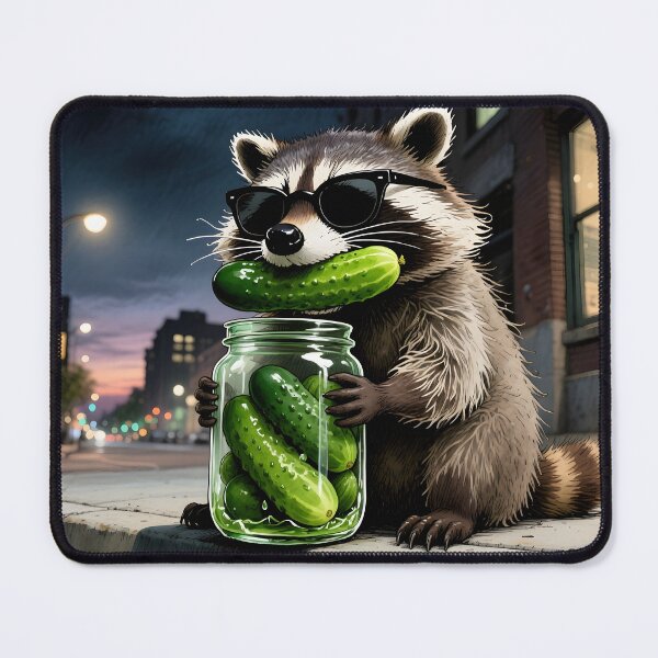 Item preview, Funny Raccoon Eating Pickles Meme Men Women T-Shirt designed and sold by MaciejRudzinsky.