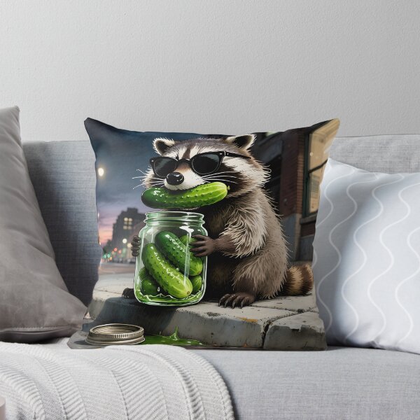 Item preview, Funny Raccoon Eating Pickles Meme Men Women T-Shirt designed and sold by MaciejRudzinsky.
