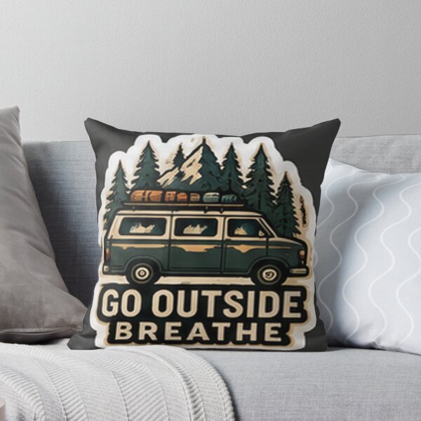 Item preview, Go Outside Breathe Aesthetic Mountain Silhouette ll Breathe In Fresh Air Outdoor Adventure ll Go Outside And Breathe Nature Typography designed and sold by everyone cloth house.