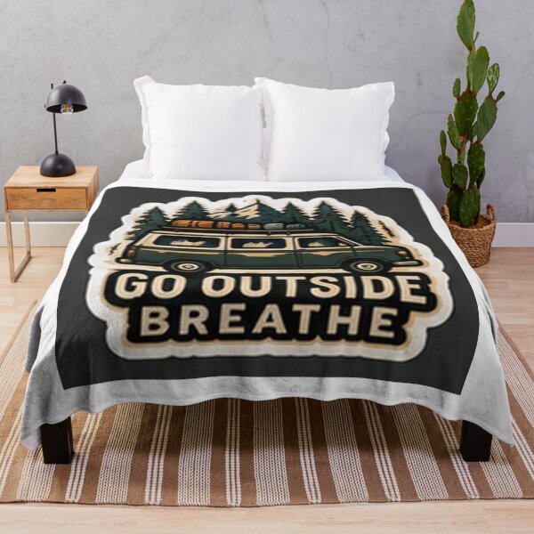 Item preview, Go Outside Breathe Aesthetic Mountain Silhouette ll Breathe In Fresh Air Outdoor Adventure ll Go Outside And Breathe Nature Typography designed and sold by everyone cloth house.