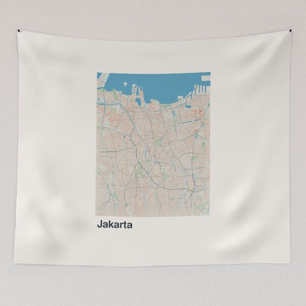 Item preview, Jakarta Minimalistic Map Art designed and sold by MapsNerd.
