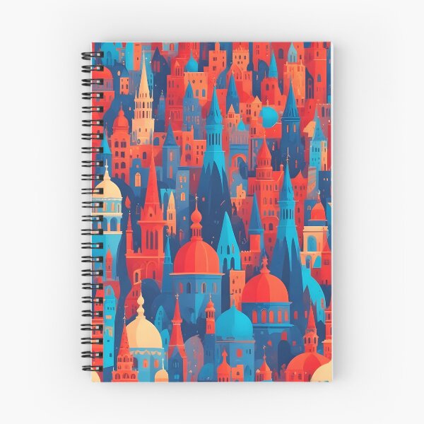 Item preview, Fairytale city in red and blue designed and sold by peterhlorenz.