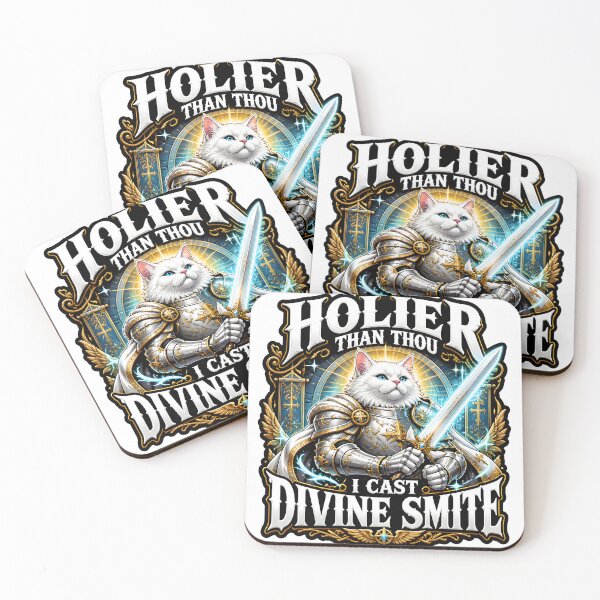 Item preview, Holier Than Thou I Cast Divine Smite Paladin Cat Tabletop RPG game designed and sold by CleverRaccoon.