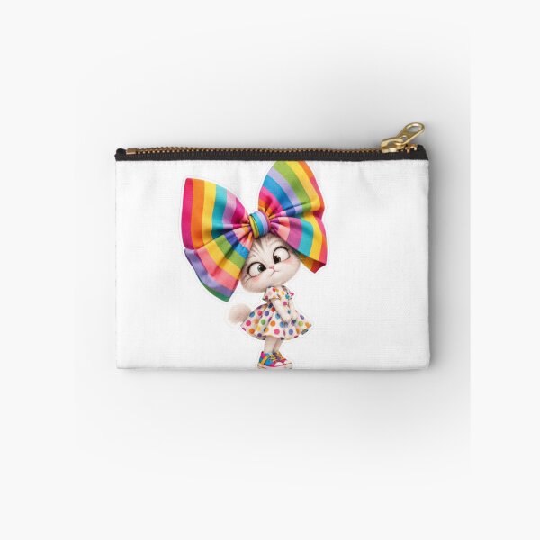 Item preview, Cat with Oversized Rainbow Bow Sticker designed and sold by Snurly.