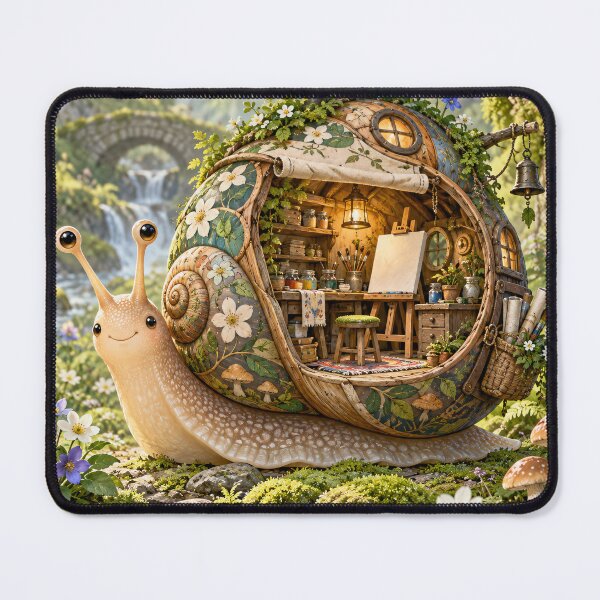 Item preview, Snail Carrying a Tiny Cottage designed and sold by ArcaneVisionArt.