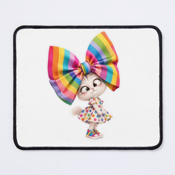 Item preview, Cat with Oversized Rainbow Bow Sticker designed and sold by Snurly.
