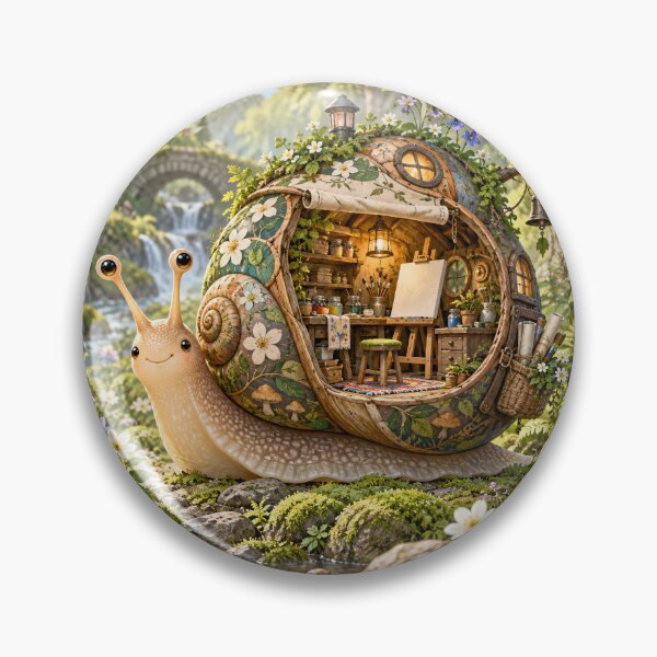 Item preview, Snail Carrying a Tiny Cottage designed and sold by ArcaneVisionArt.