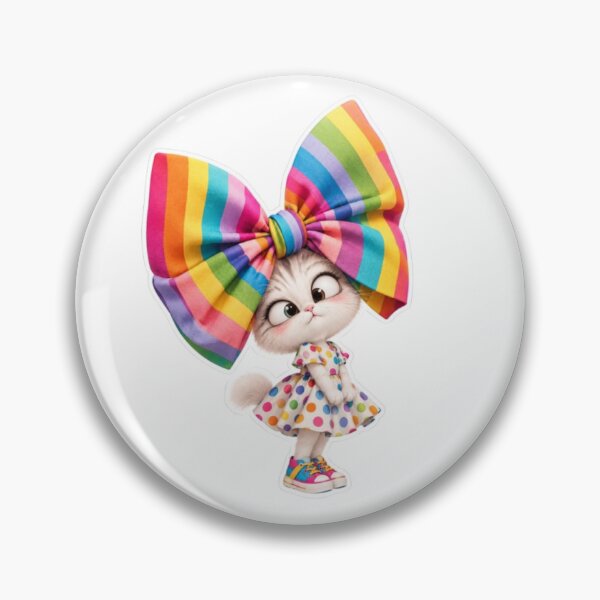 Item preview, Cat with Oversized Rainbow Bow Sticker designed and sold by Snurly.