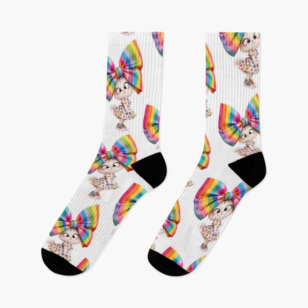 Item preview, Cat with Oversized Rainbow Bow Sticker designed and sold by Snurly.