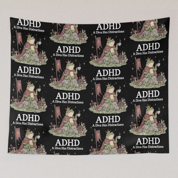 Item preview, ADHD Frog Royal Diva Humor designed and sold by cerima.