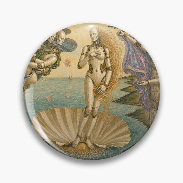 Item preview, The Birth of Venus Cyber Renaissance Robot Art Print designed and sold by DMarquiseArt.