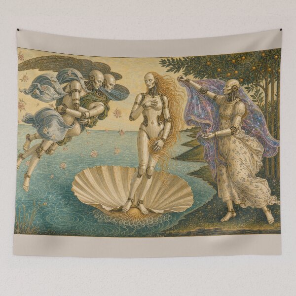 Item preview, The Birth of Venus Cyber Renaissance Robot Art Print designed and sold by DMarquiseArt.