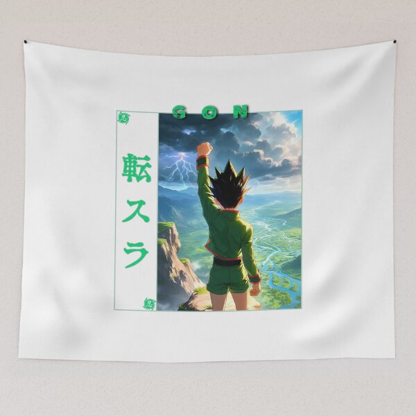 Item preview, Spiky Hair Green Boy Fishing Rod Adventure Anime Graphic designed and sold by lamiarte.