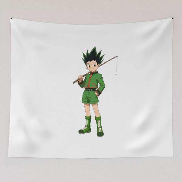 Item preview, Spiky Hair Green Boy Fishing Rod Adventure Anime Graphic designed and sold by lamiarte.