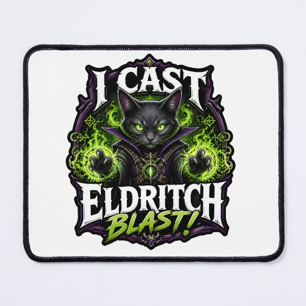 Item preview, I Cast Eldritch Blast Warlock Cat Tabletop RPG game designed and sold by CleverRaccoon.