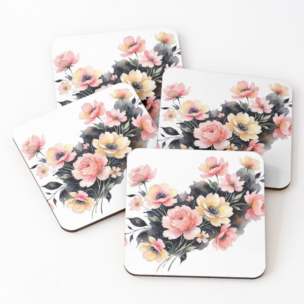 Item preview, Elegance in Contrast – Soft Pink and Yellow Watercolor Floral Bouquet Design designed and sold by CreativeNest Prints.