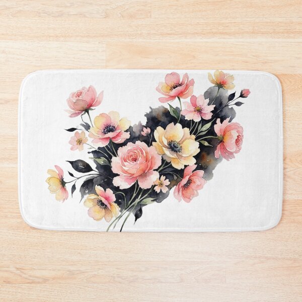 Item preview, Elegance in Contrast – Soft Pink and Yellow Watercolor Floral Bouquet Design designed and sold by CreativeNest Prints.