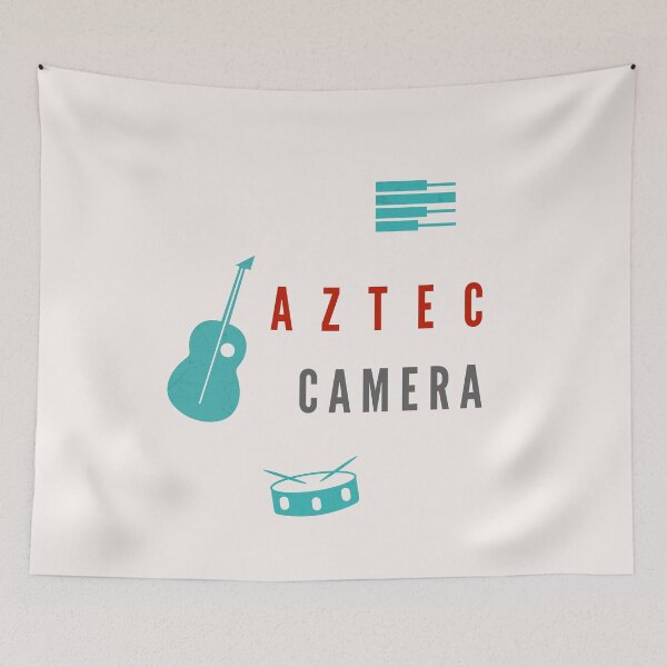 Item preview, Aztec Camera Music T-Shirt – Minimalist Indie Design – Guitar & Drums Graphic Tee designed and sold by FULLER FACTORY.