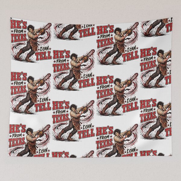 Item preview, He's From Texas Horror Humor Graphic designed and sold by cerima.
