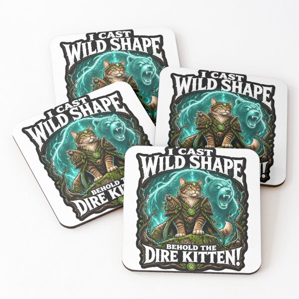 Item preview, I Cast Wild Shape Behold The Dire Kitten Druid Cat Tabletop RPG game designed and sold by CleverRaccoon.