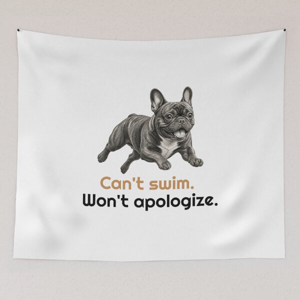Item preview, Funny French Bulldog Can't Swim Quote  designed and sold by bluesquidink.