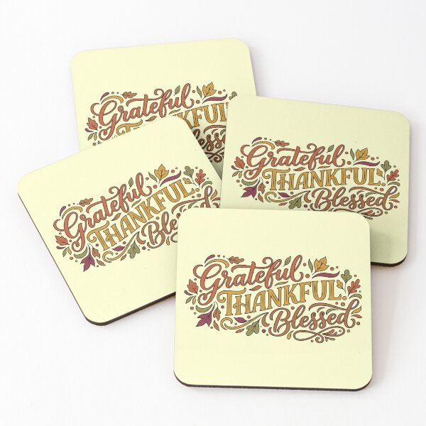 Item preview, Grateful Thankful Blessed - Autumn Leaves Typography designed and sold by Studio_88.