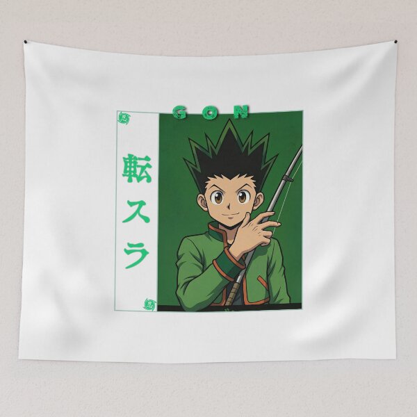 Item preview, Spiky Hair Green Boy Fishing Rod Adventure Anime Graphic designed and sold by lamiarte.