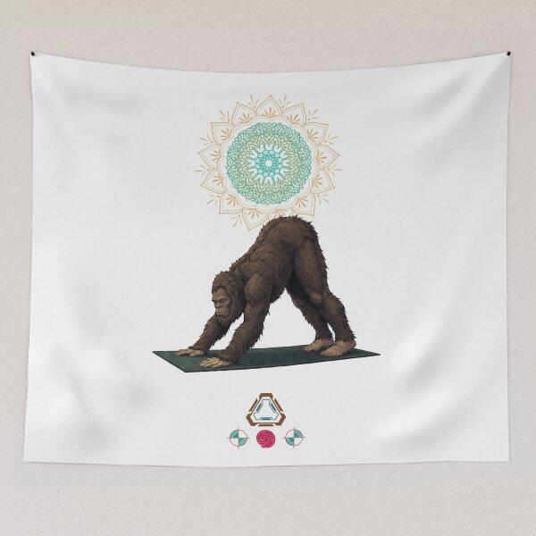 Item preview, Bigfoot Yoga Downward-Facing Dog Adho Mukha Svanasana Zen Sasquatch designed and sold by Whimsy Trail Co.