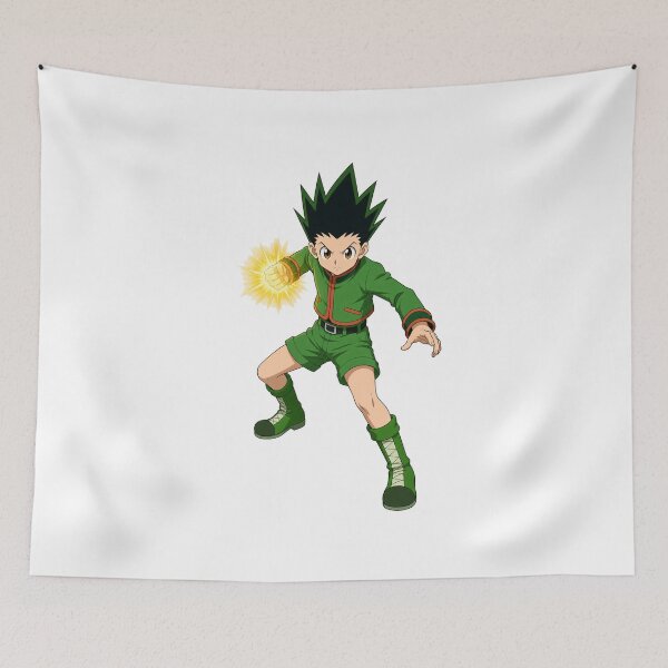 Item preview, Spiky Hair Green Boy Fishing Rod Adventure Anime Graphic designed and sold by lamiarte.