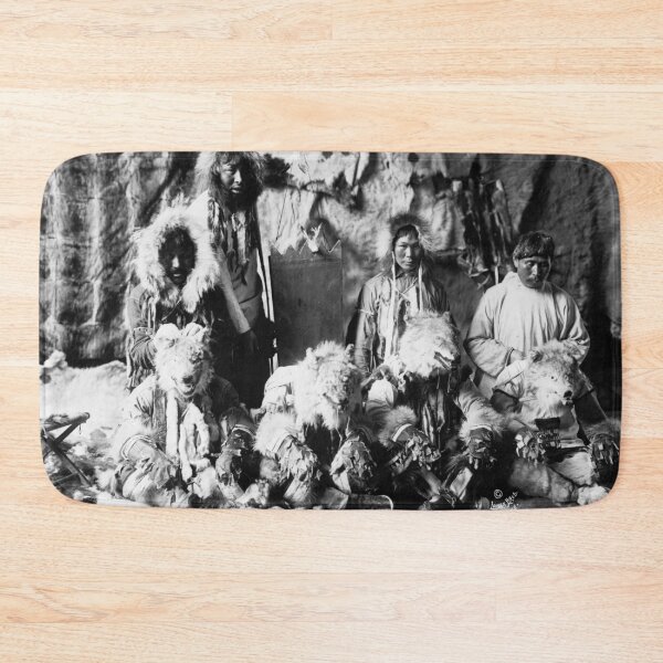 Item preview, The "Wolf dance" of the Kaviagamutes, Native American Eskimo of Alaska 1914 vintage black and white photograph designed and sold by Astrid Arkhangelsky.