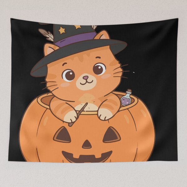 Item preview, Cute Cat Wizard in Pumpkin designed and sold by Brexmore3.