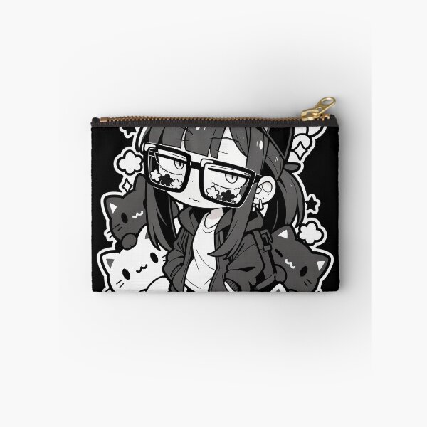 Item preview, Girl with Cats Graphic Illustration Black and White designed and sold by SeoulVibeStudio.