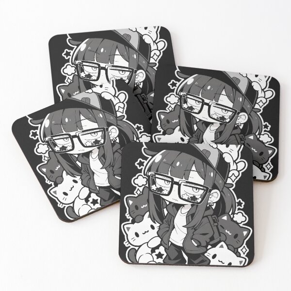 Item preview, Girl with Cats Graphic Illustration Black and White designed and sold by SeoulVibeStudio.