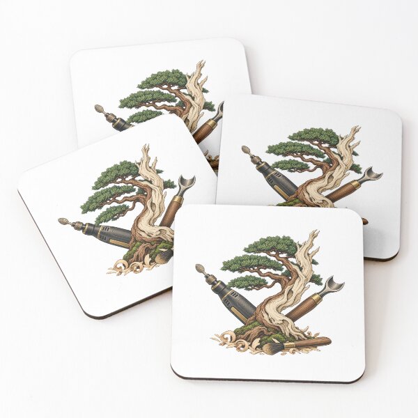 Item preview, Bonsai Deadwood Carver Gift – Jin and Shari Tool Illustration designed and sold by UrbanCanvvas.