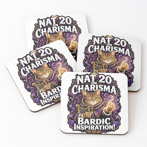 Artikelvorschau, Nat 20 On Charisma Bardic Inspiration Cat Tabletop RPG game entworfen und verkauft von CleverRaccoon.
