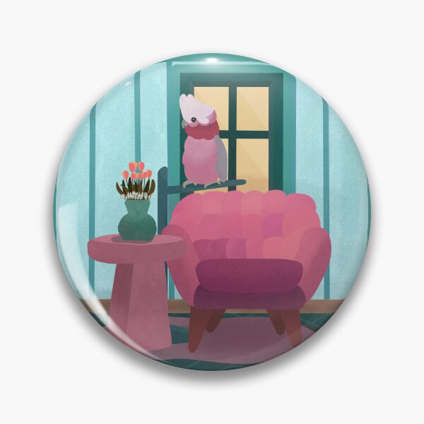Item preview, Illustration of a Galah in the living room designed and sold by FandomizedRose.