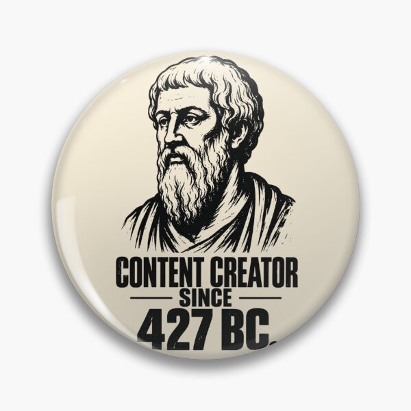 Item preview, Content Creator Since 427 BC. Vintage Greek Philosopher Art & Philosophy Humor. (Plato Meme Collection). designed and sold by SaraSumi.
