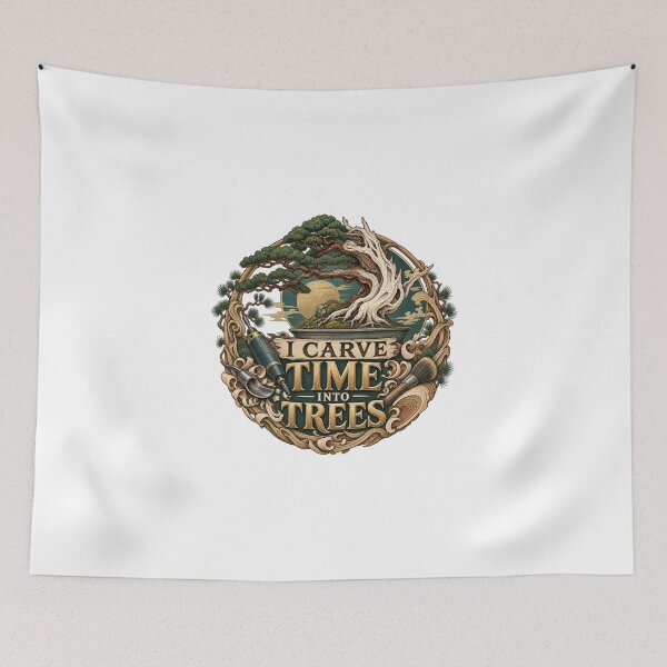 Item preview, I Carve Time Into Trees – Illustrated Jin Shari Bonsai Art designed and sold by UrbanCanvvas.