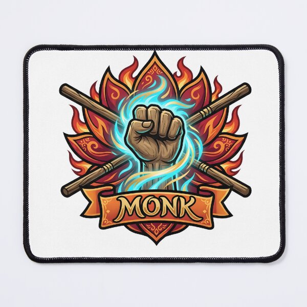 Item preview, Monk Class Emblem Ki Energy Lotus Staff Fighter RPG tabletop game designed and sold by CleverRaccoon.