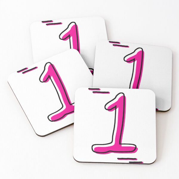 Item preview, Number 1 - Bold Pink Artistic Numeral Design designed and sold by Dyche Studio.