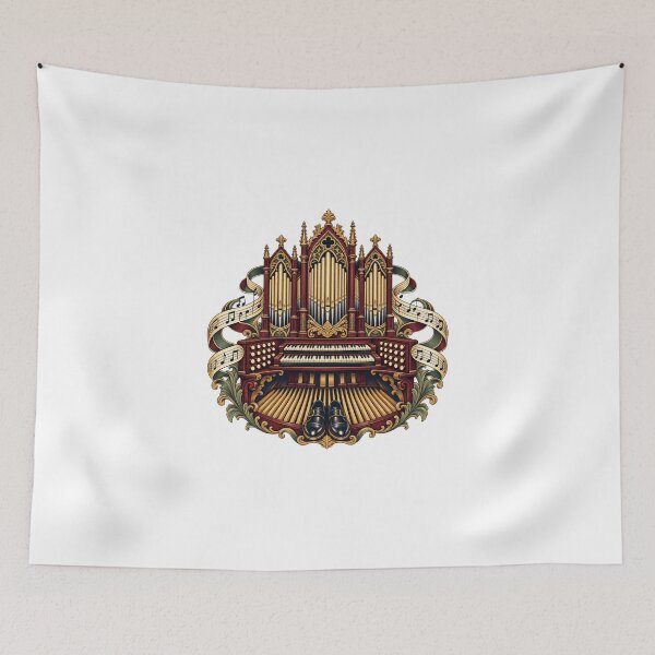 Item preview, Grand Pipe Organ Console – Decorative Organist Illustration designed and sold by UrbanCanvvas.