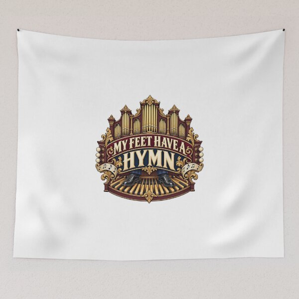 Item preview, My Feet Have a Hymn – Illustrated Organist Pedalboard Design designed and sold by UrbanCanvvas.