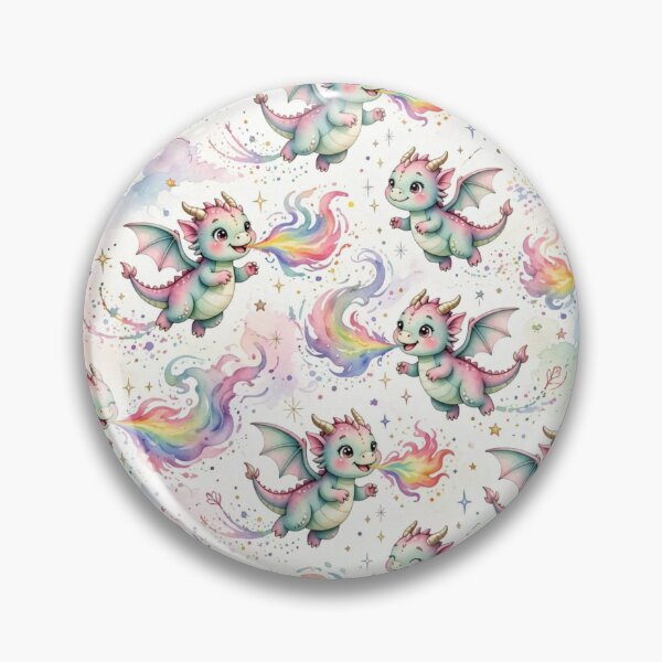 Item preview, Cute Pastel Rainbow Dragons Seamless Pattern | Watercolor Baby Dragon Design designed and sold by dalilashops.